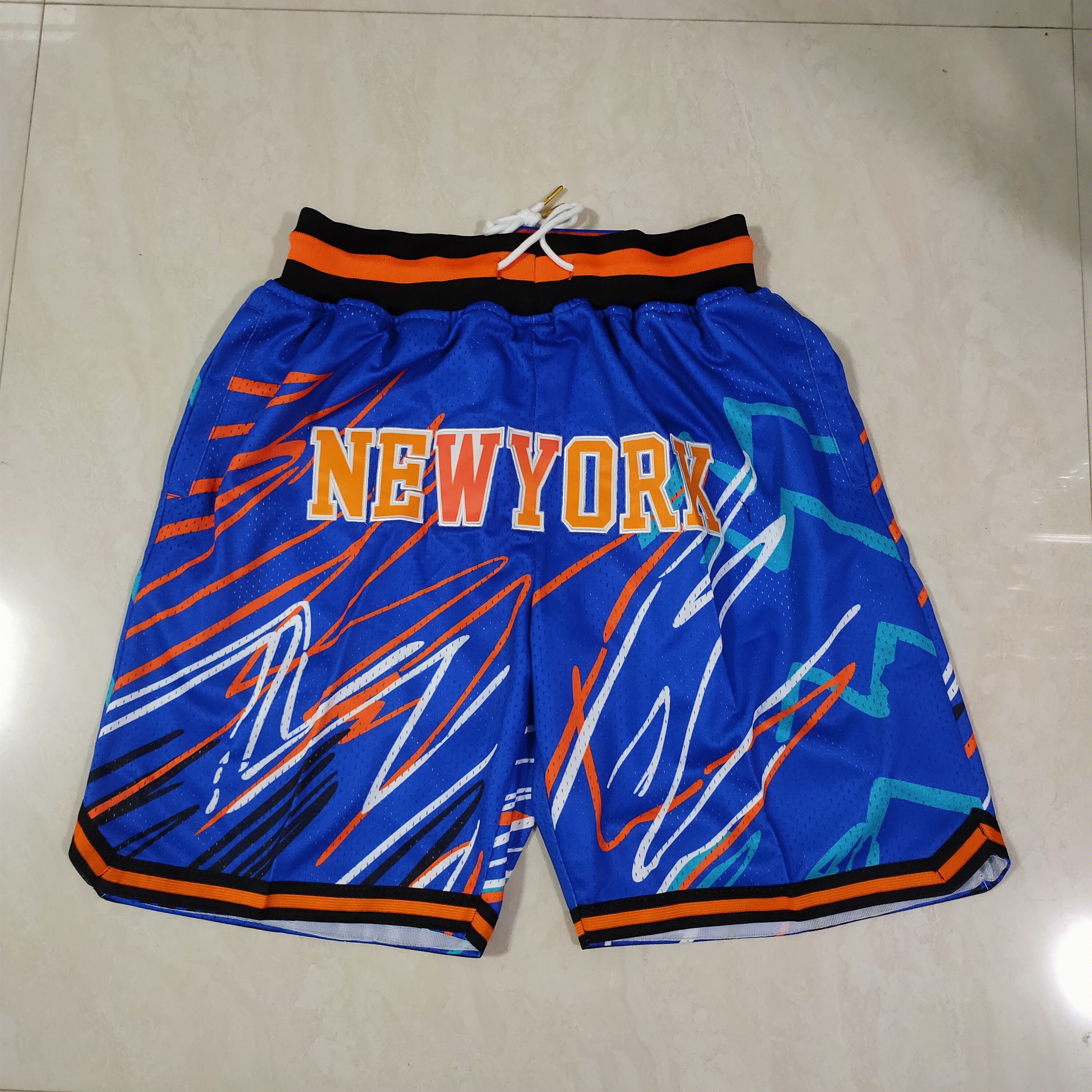 Men NBA 2021 New York Knicks Blue Shorts->new york knicks->NBA Jersey